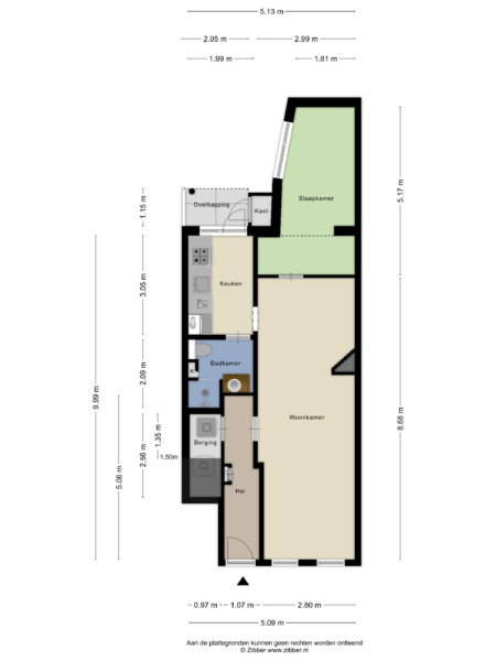colensostraat 9zw, haarlem – plattegrond