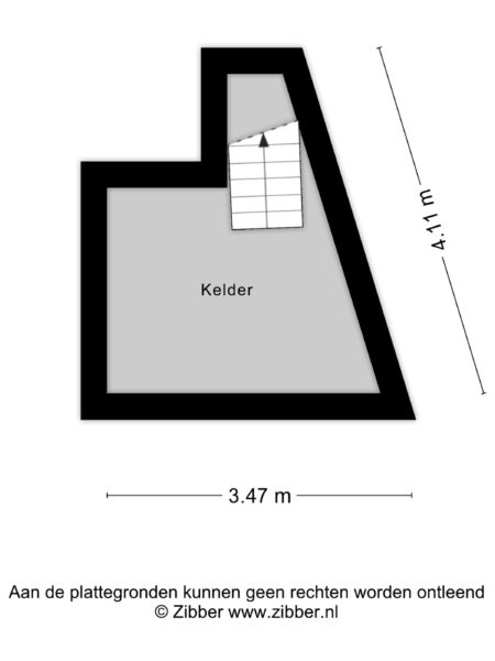 Basement floor plan with dimensions