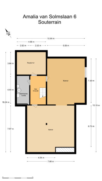 Basement floor plan with room dimensions
