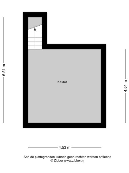 Basement floor plan with measurements in meters.