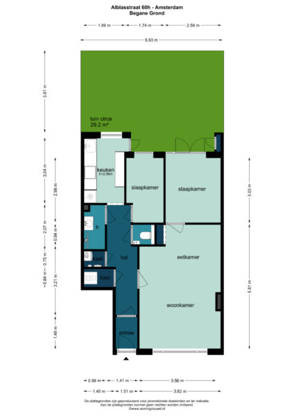 alblasstraat 60h, amsterdam – plattegrond 2