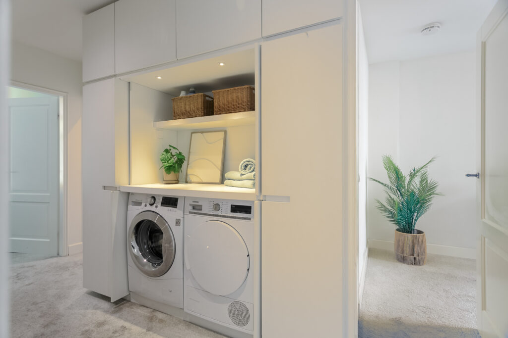 Modern laundry room with washer and dryer