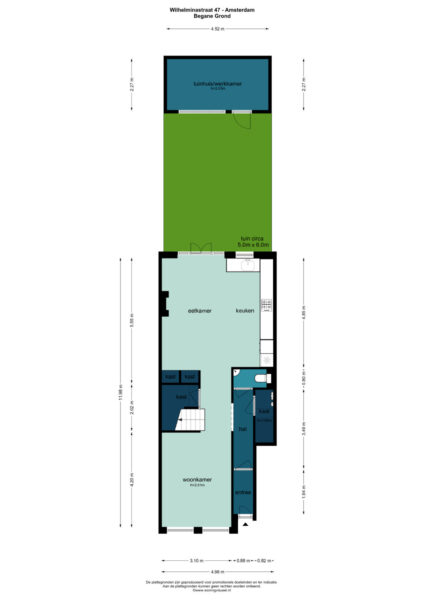 Ground floor house plan with garden