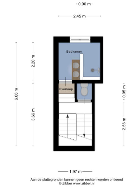 Bathroom floor plan with measurements.