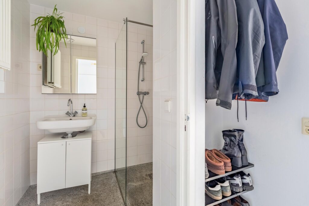 Modern bathroom with shower and sink