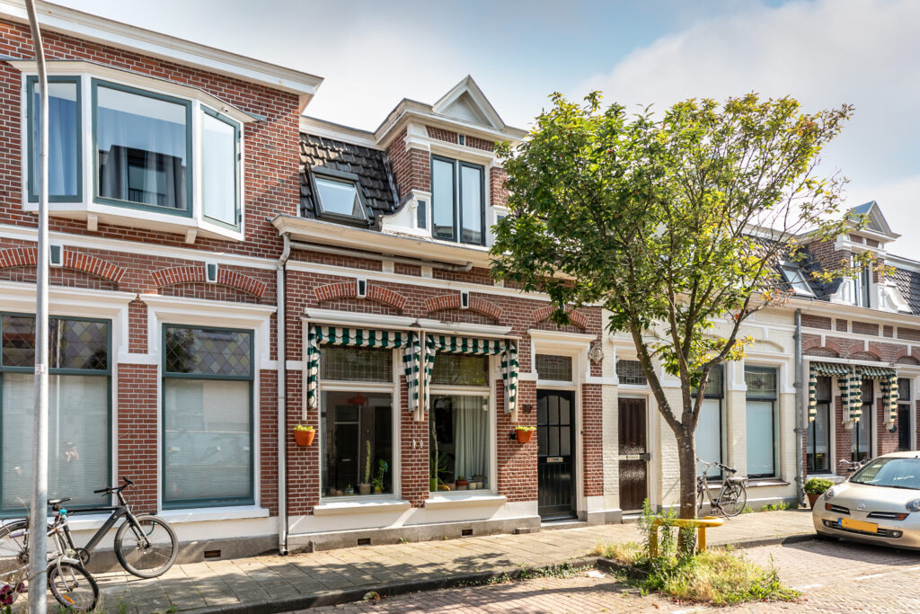 Charming Dutch houses on a sunny street