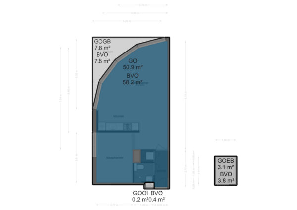 Detailed apartment floor plan with measurements.