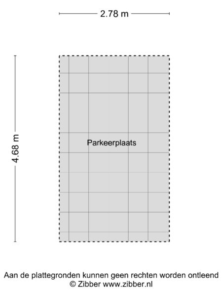 Diagram of parking space dimensions.