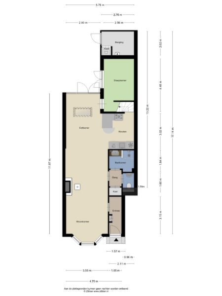 House floor plan with labeled rooms and dimensions.