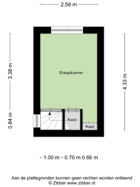 Bedroom floor plan with measurements and closet space.