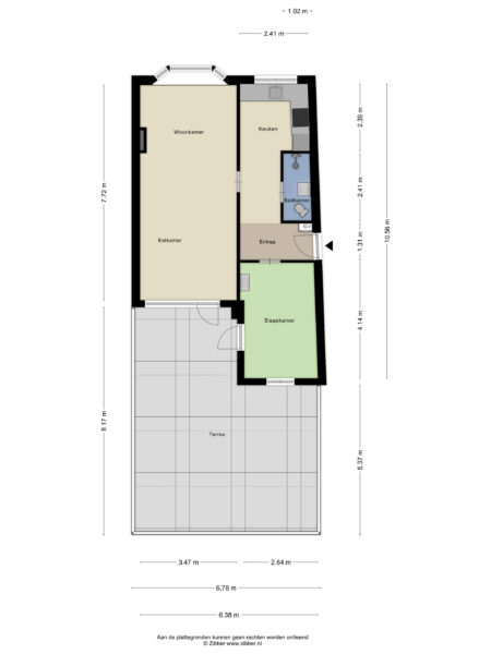 Floor plan with living room and kitchen layout.