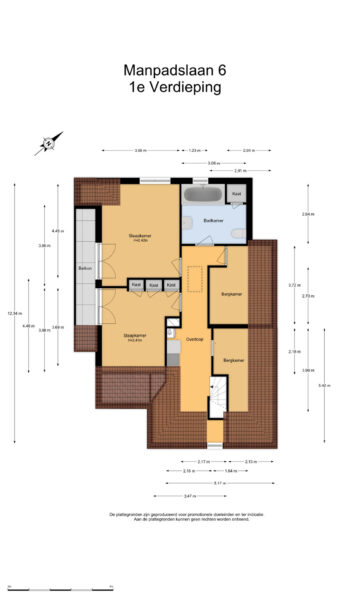 Floor plan of Manpadslaan 6, first floor layout.