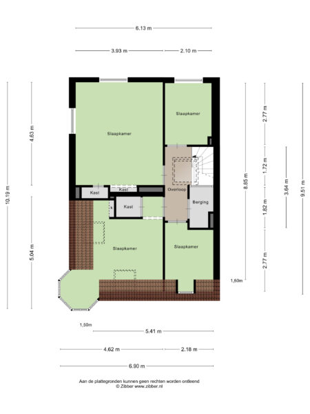 Floor plan with room dimensions labeled in meters.