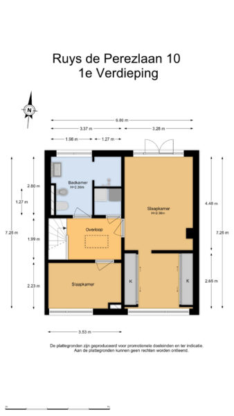 Floor plan of second story layout