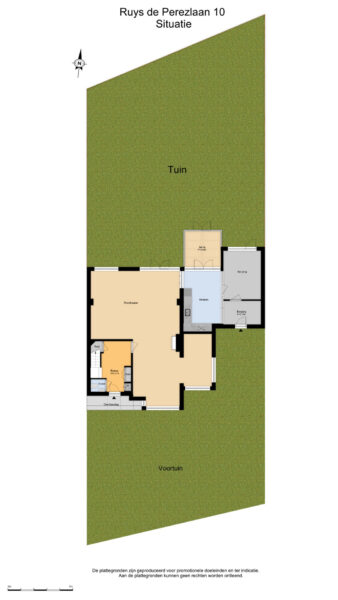 Floor plan of house and garden layout