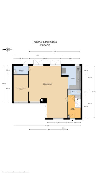Floor plan of Kolonel Clarklaan 4 Parterre