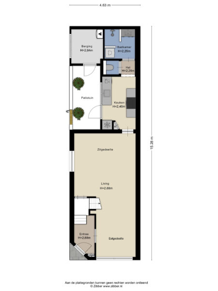 Ground floor plan with room labels and measurements.