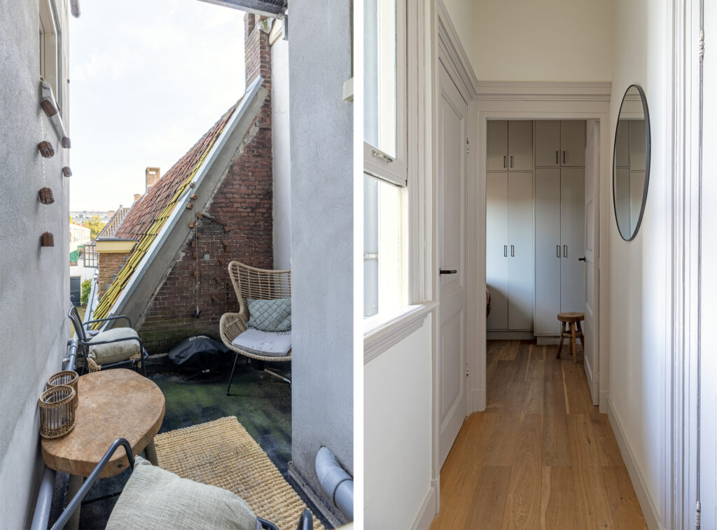 Cozy balcony and hallway with modern decor