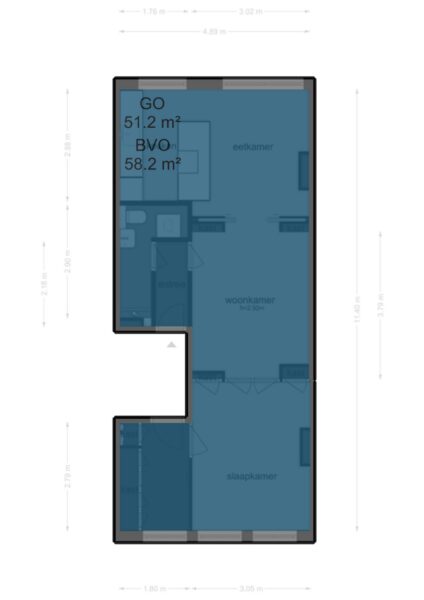 rustenburgerdwarsstraat 12 1, amsterdam – plattegrond