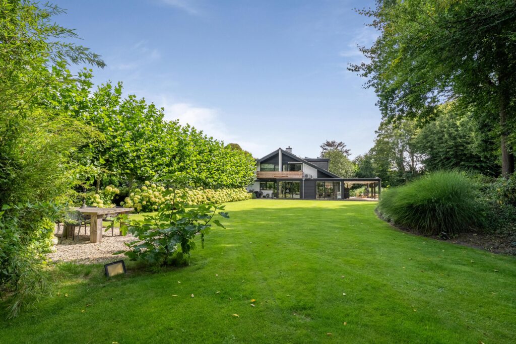 Modern house with spacious green garden