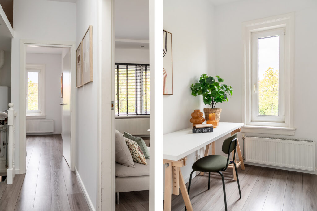 Bright apartment interior with modern decor and plants