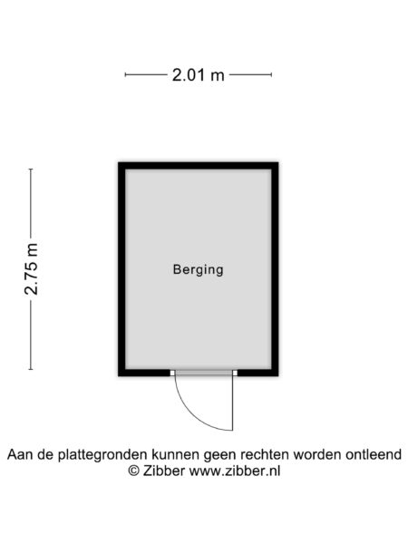 Floor plan of a small storage room.