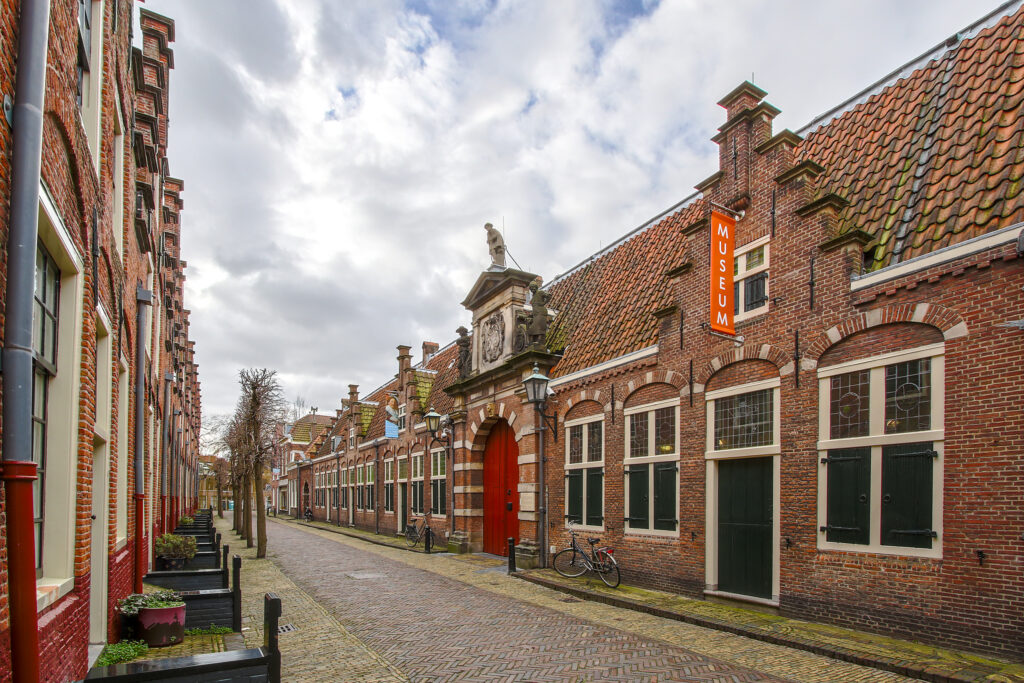 Historic brick building with museum sign