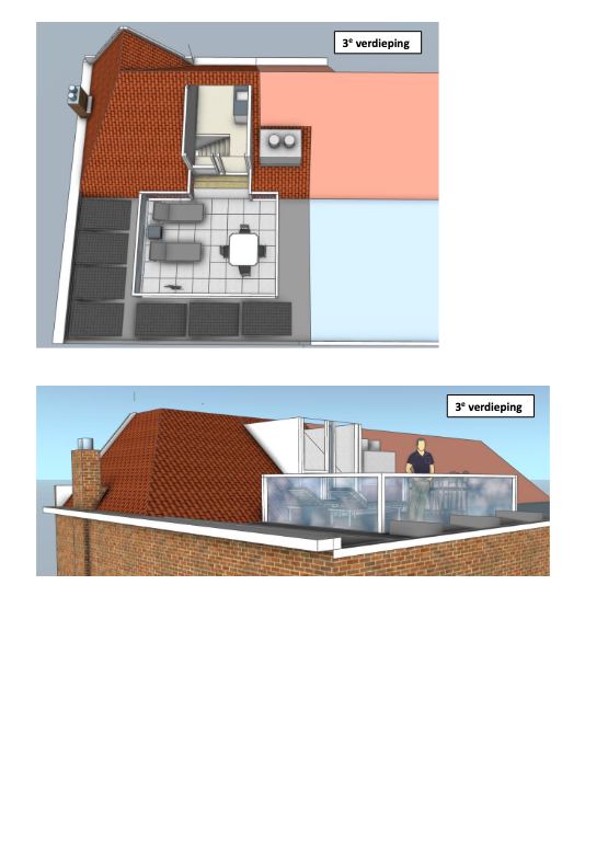 3rd floor apartment layout and rooftop view