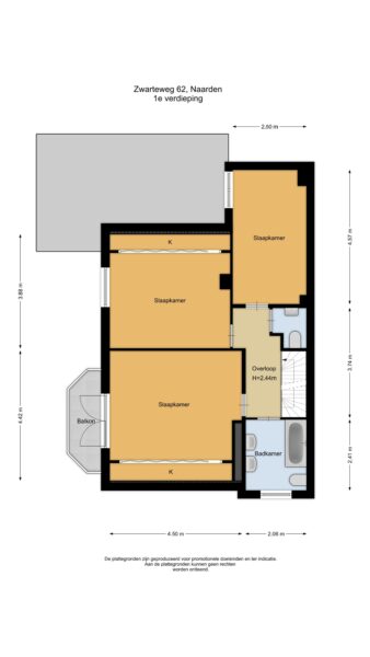 Floor plan of Zwarteweg 62, Naarden.