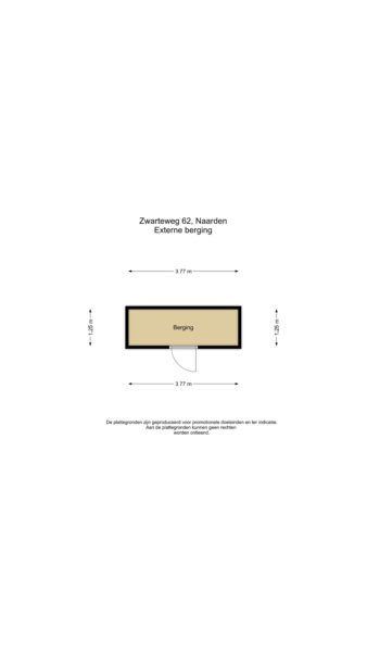 Storage layout plan for Zwarteweg 62, Naarden.