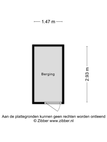 Storage room floor plan with dimensions