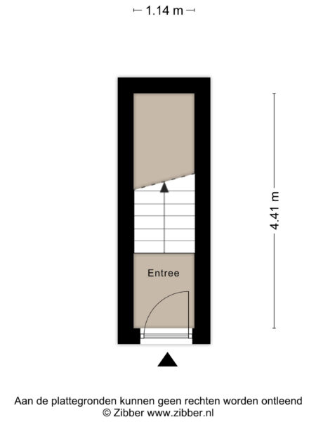 Floor plan showing entrance and stairs.