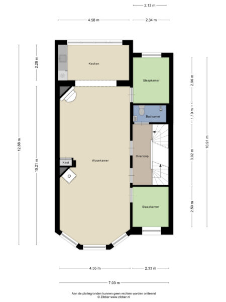 House floor plan with dimensions and room labels.