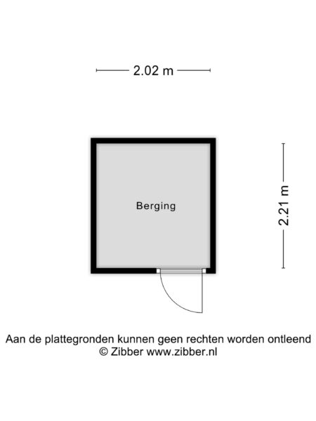 Storage room floor plan with dimensions.