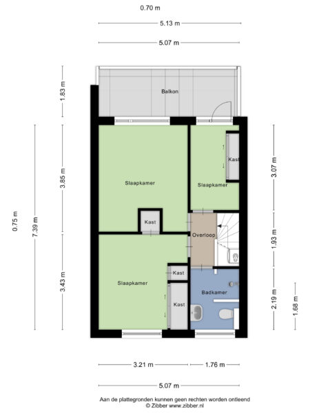 Floor plan with measurements, bedrooms, balcony, bathroom.