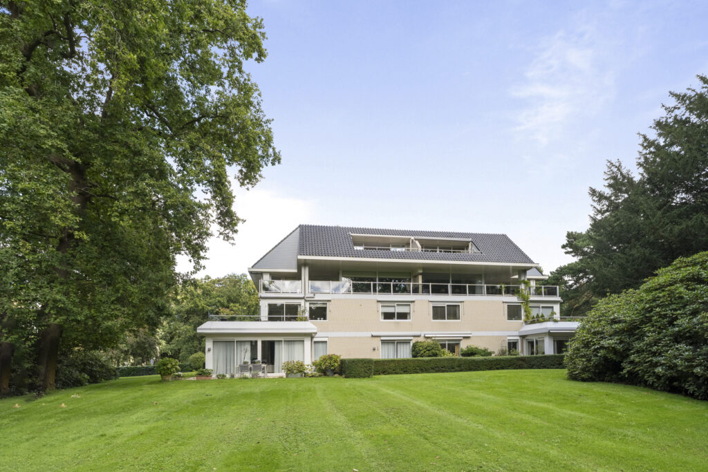 Modern house with garden and large windows