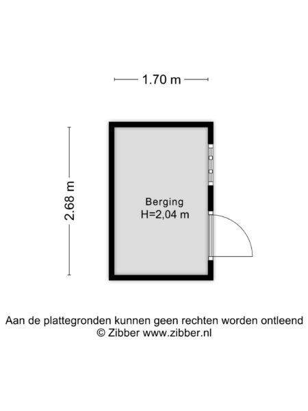 Floor plan of storage space with dimensions.