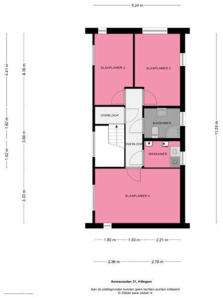 Floor plan with bedrooms and bathroom layout.
