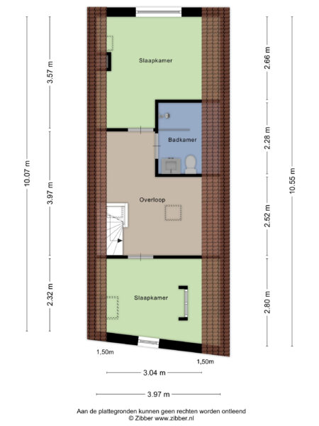 Floor plan with bedrooms and bathroom layout.
