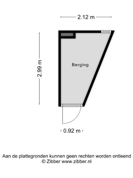 Storage space floor plan with dimensions