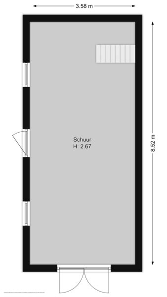 Floor plan of shed with dimensions