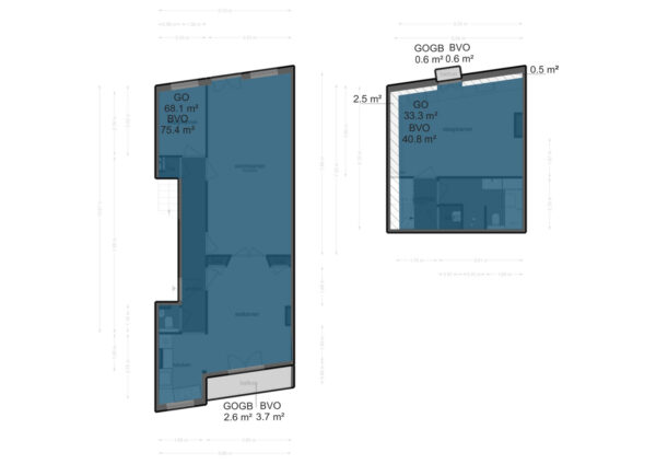 Detailed floor plan with measurements and room labels.
