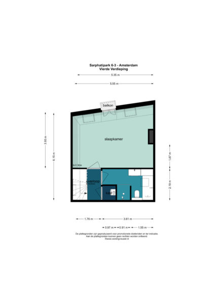 Apartment floor plan with balcony and bedroom.