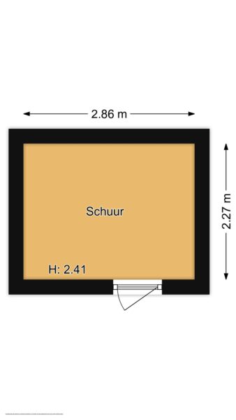 Floor plan of shed with dimensions