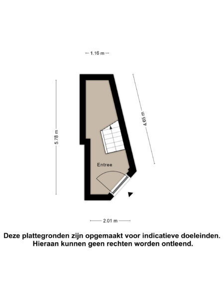 Ground floor plan with dimensions in meters.