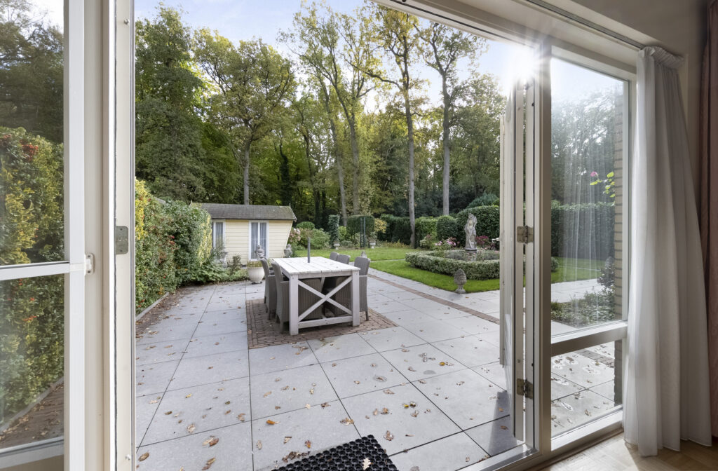 Patio view of garden and trees