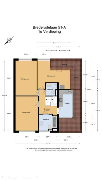 First floor layout with rooms and dimensions