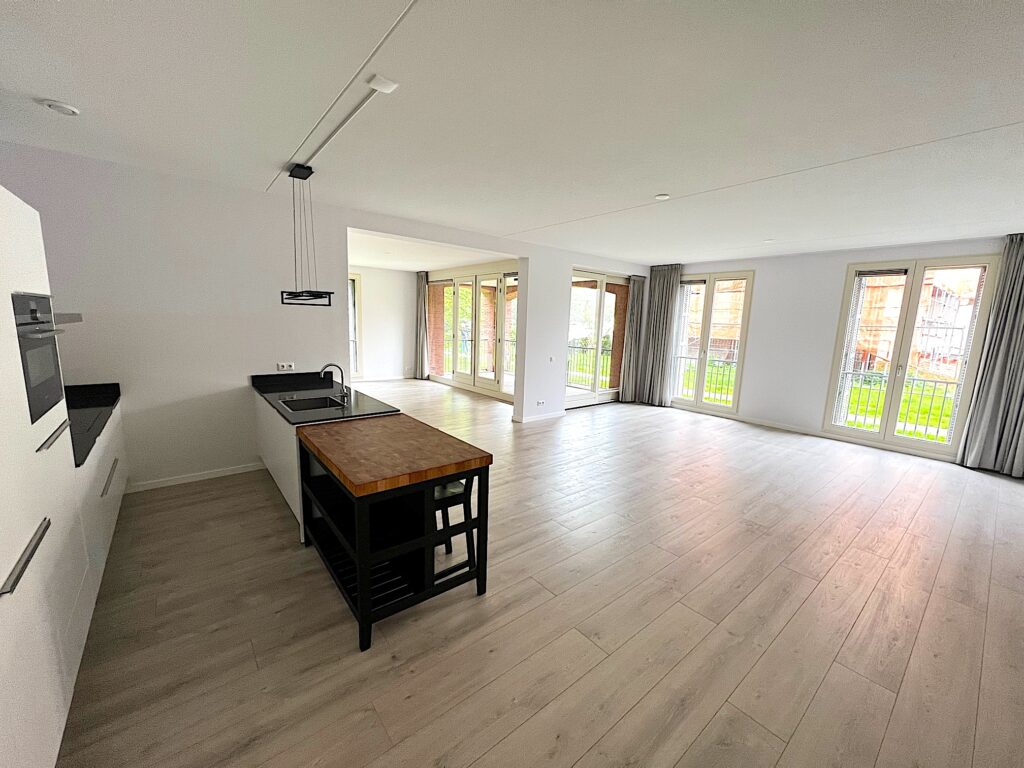 Spacious modern open-plan living room and kitchen