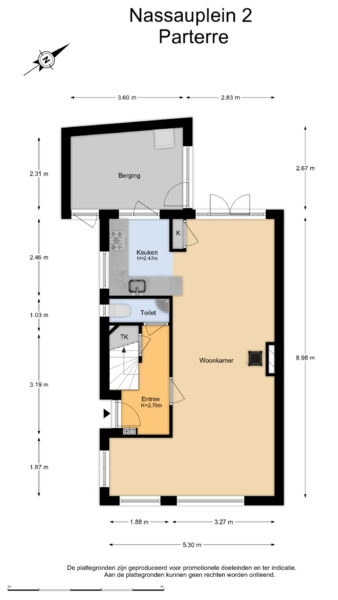 Floor plan with room dimensions and labels.