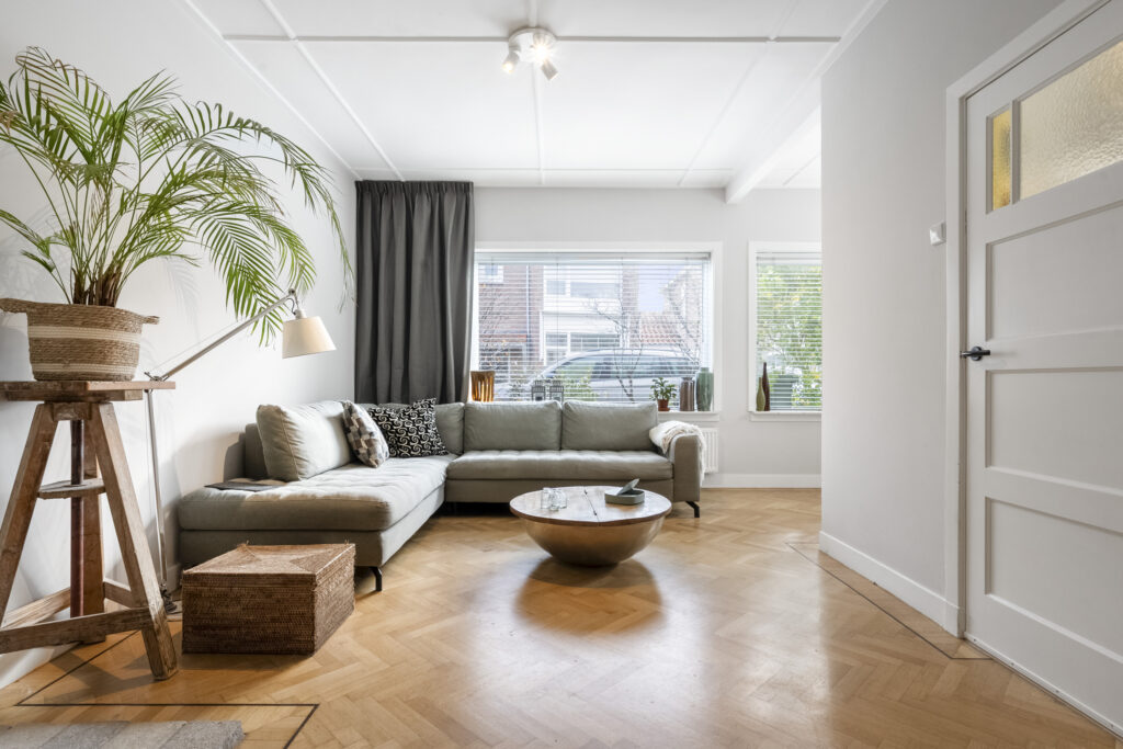 Modern living room with cozy sectional sofa.